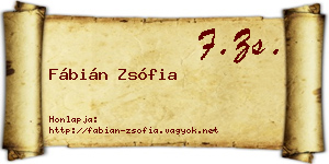 Fábián Zsófia névjegykártya