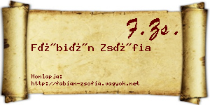 Fábián Zsófia névjegykártya